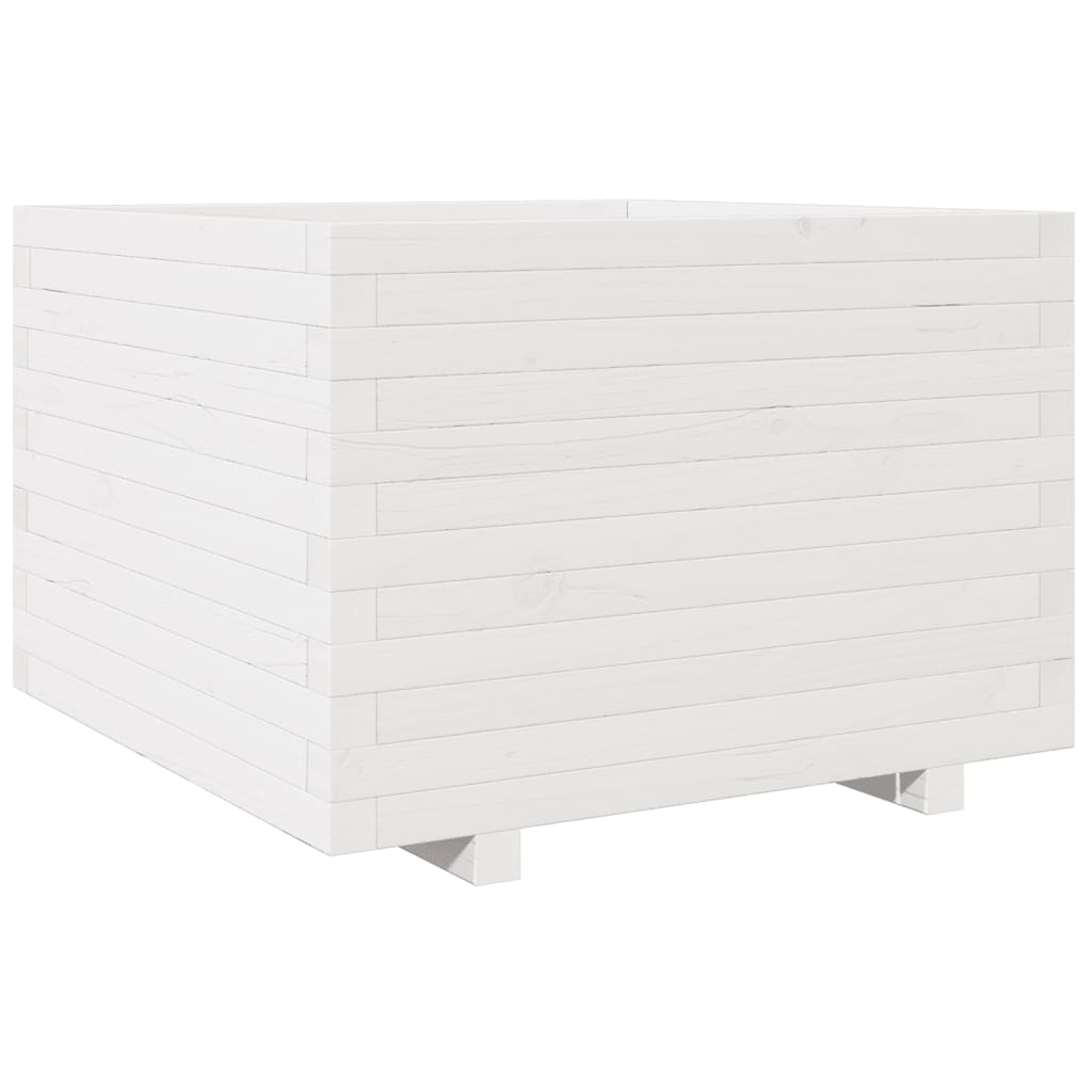 Plantekasse hvit 70x70x49,5 cm heltre furu