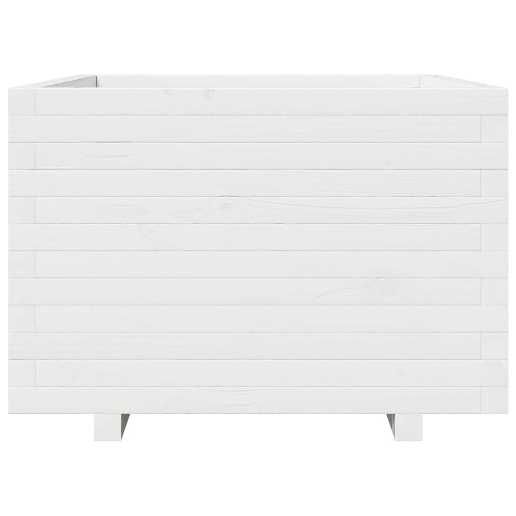 Plantekasse hvit 70x70x49,5 cm heltre furu