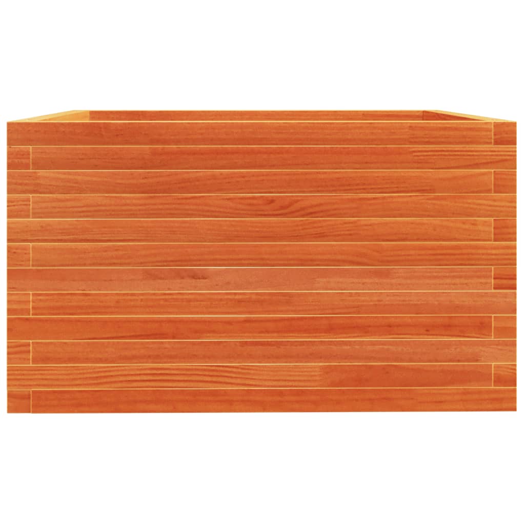 Plantekasse voksbrun 80x80x49,5 cm heltre furu