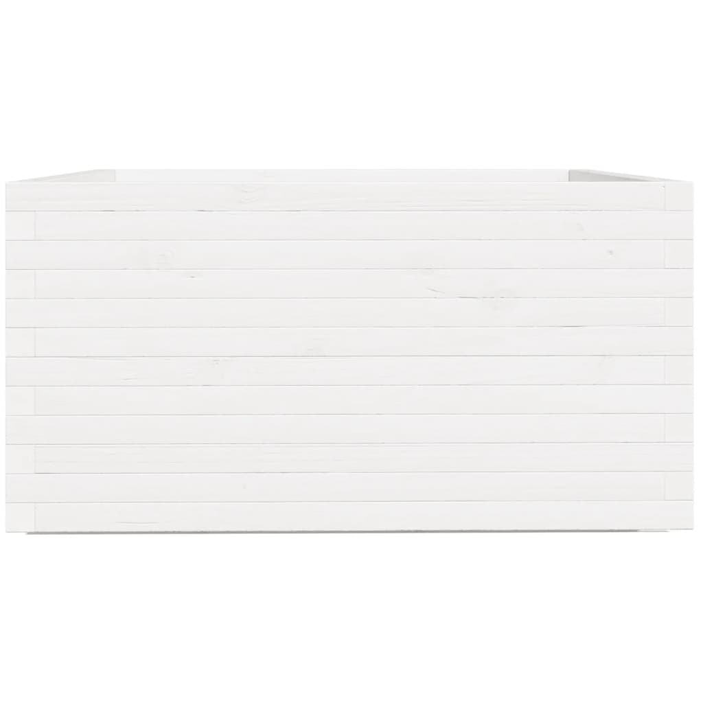 Plantekasse hvit 90x90x49,5 cm heltre furu