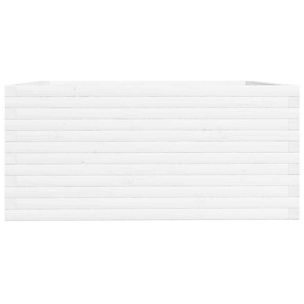 Plantekasse hvit 100x100x49,5 cm heltre furu