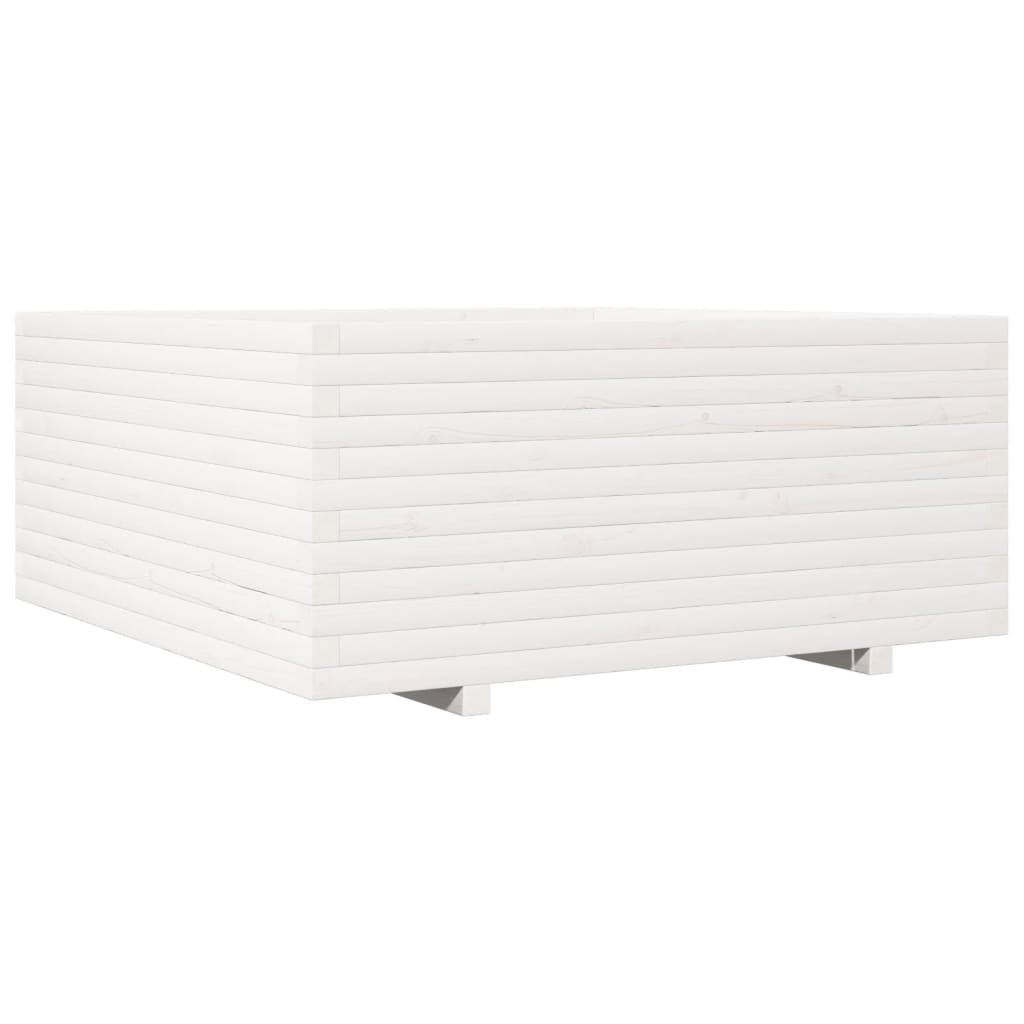 Plantekasse hvit 110x110x49,5 cm heltre furu
