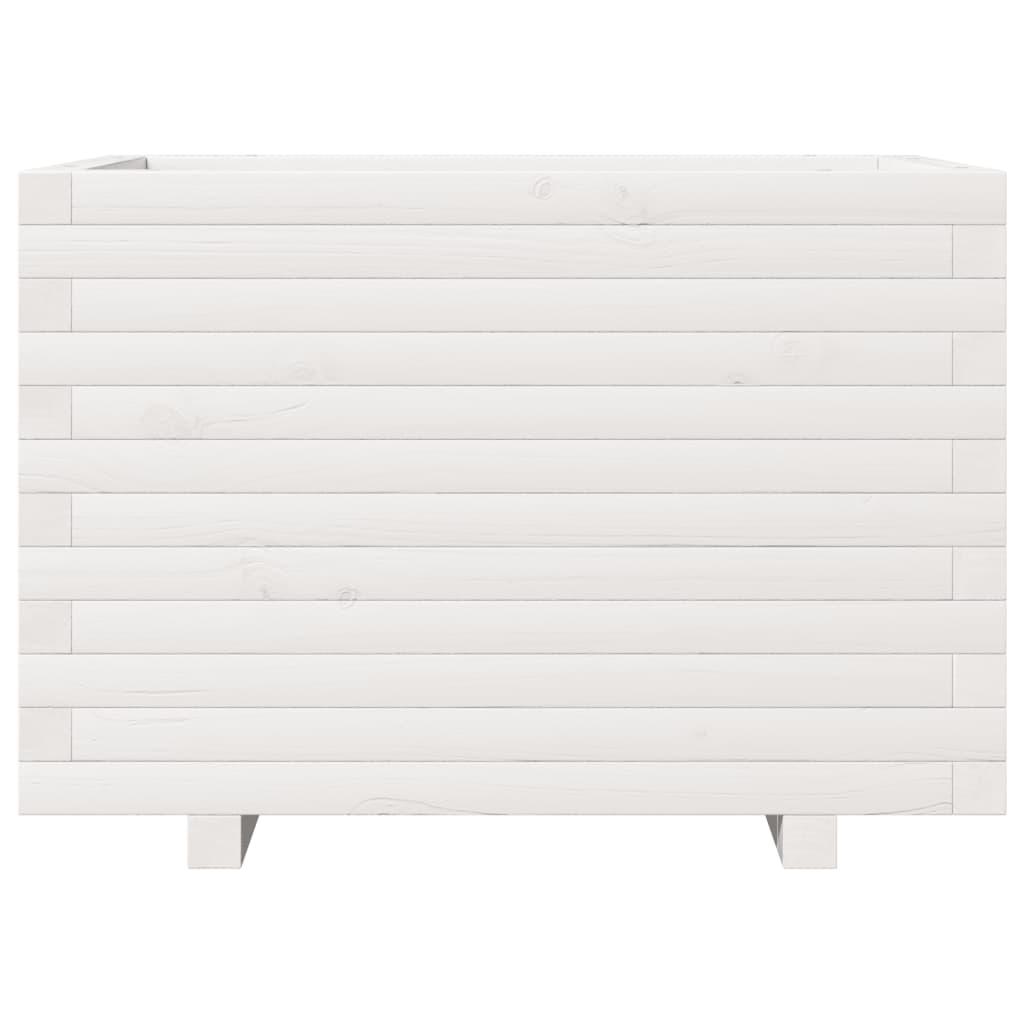 Plantekasse hvit 70x40x49,5 cm heltre furu