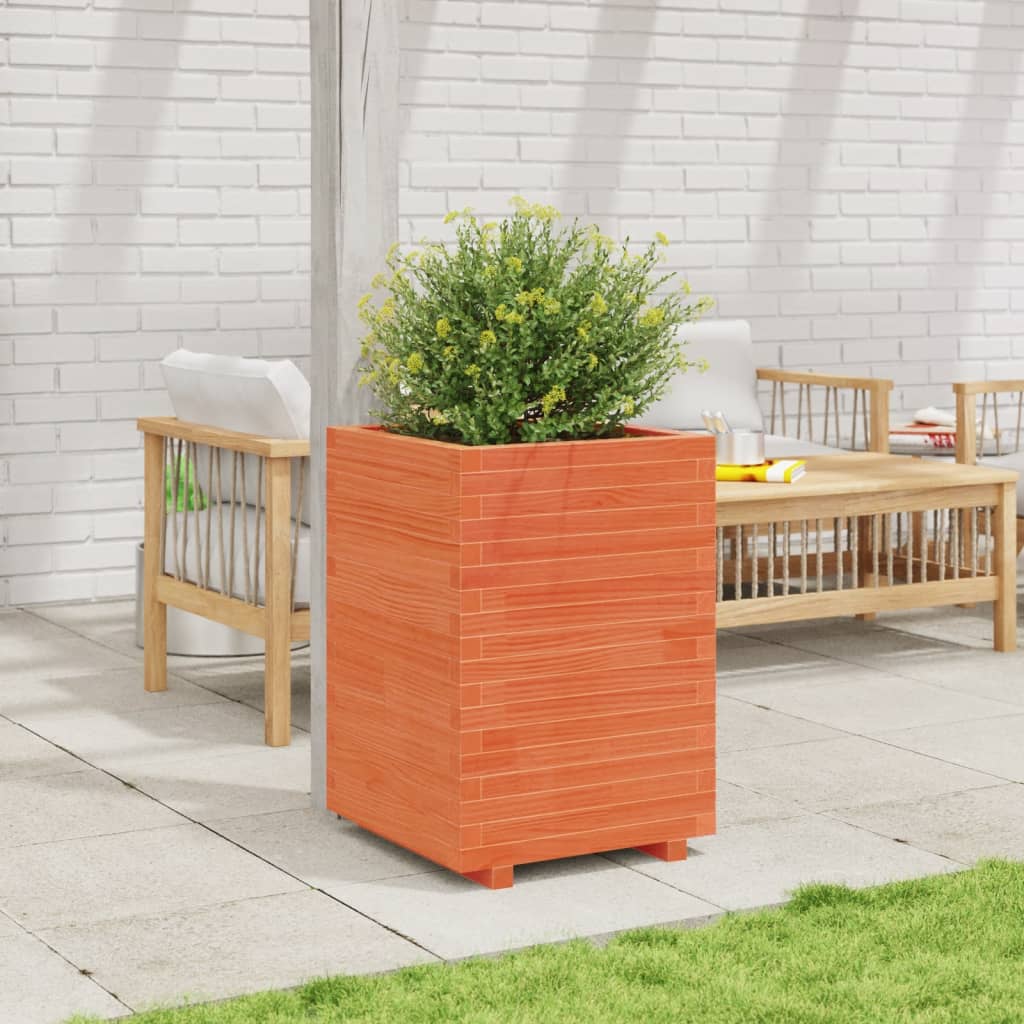 Plantekasse voksbrun 50x50x72,5 cm heltre furu