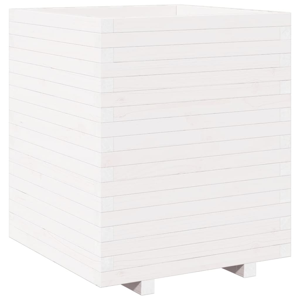 Plantekasse hvit 60x60x72,5 cm heltre furu