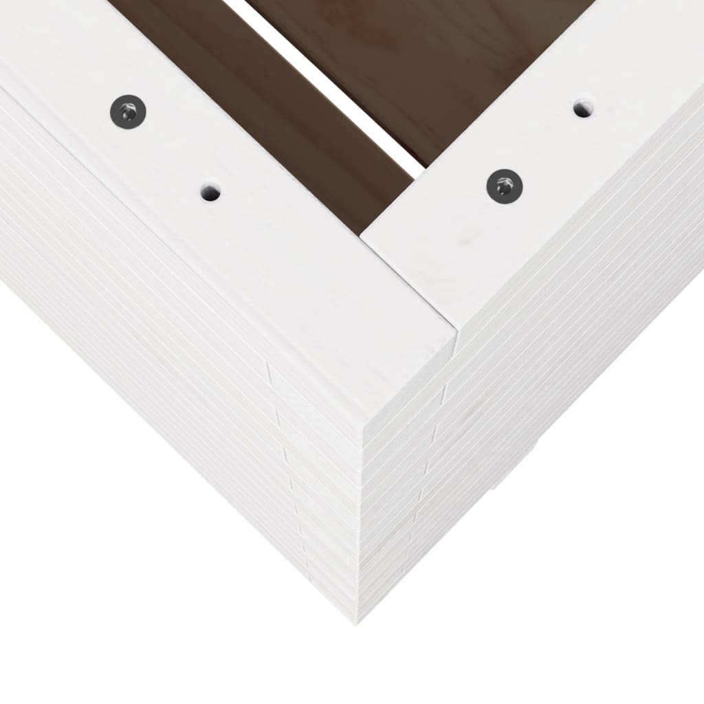 Plantekasse hvit 60x60x72,5 cm heltre furu