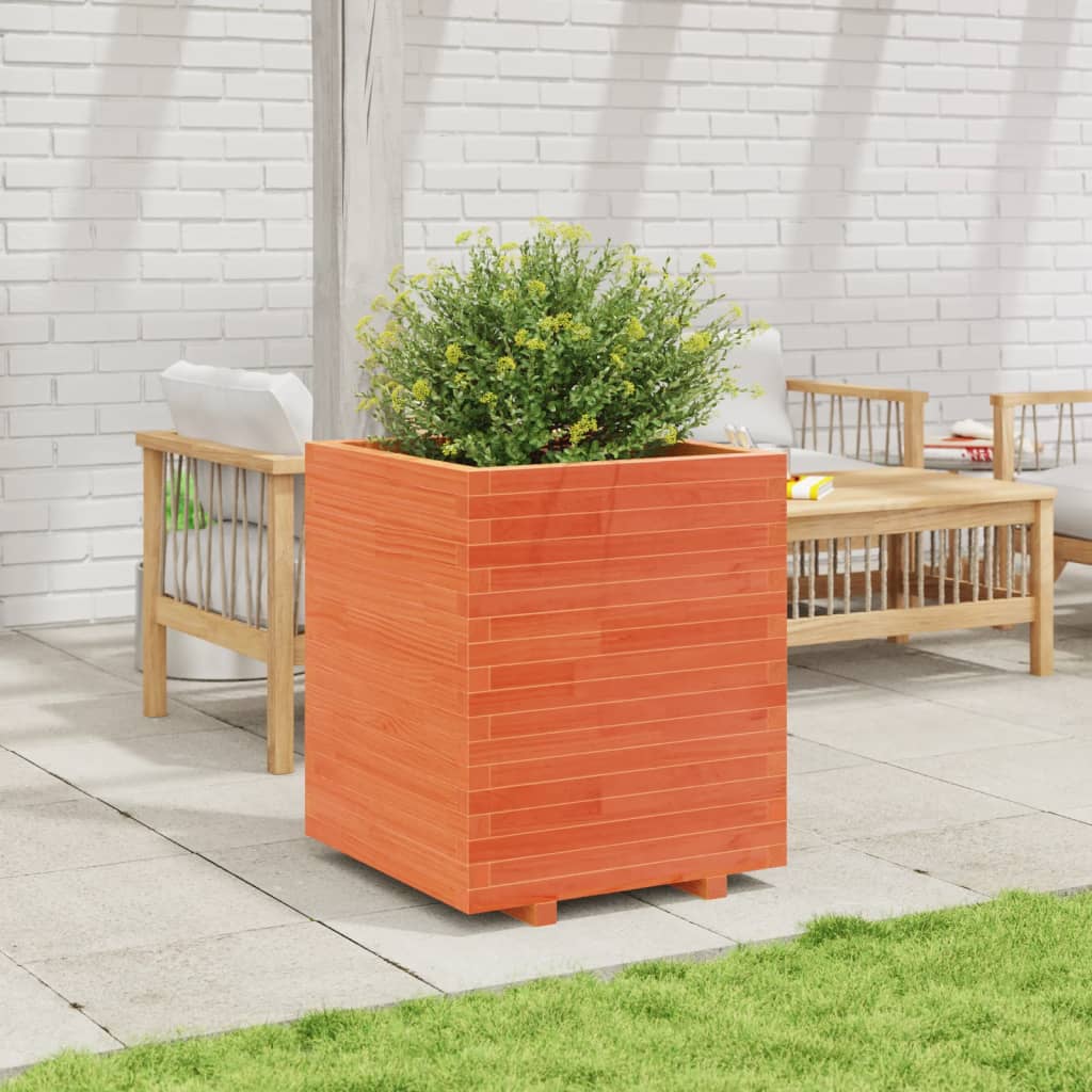 Plantekasse voksbrun 60x60x72,5 cm heltre furu