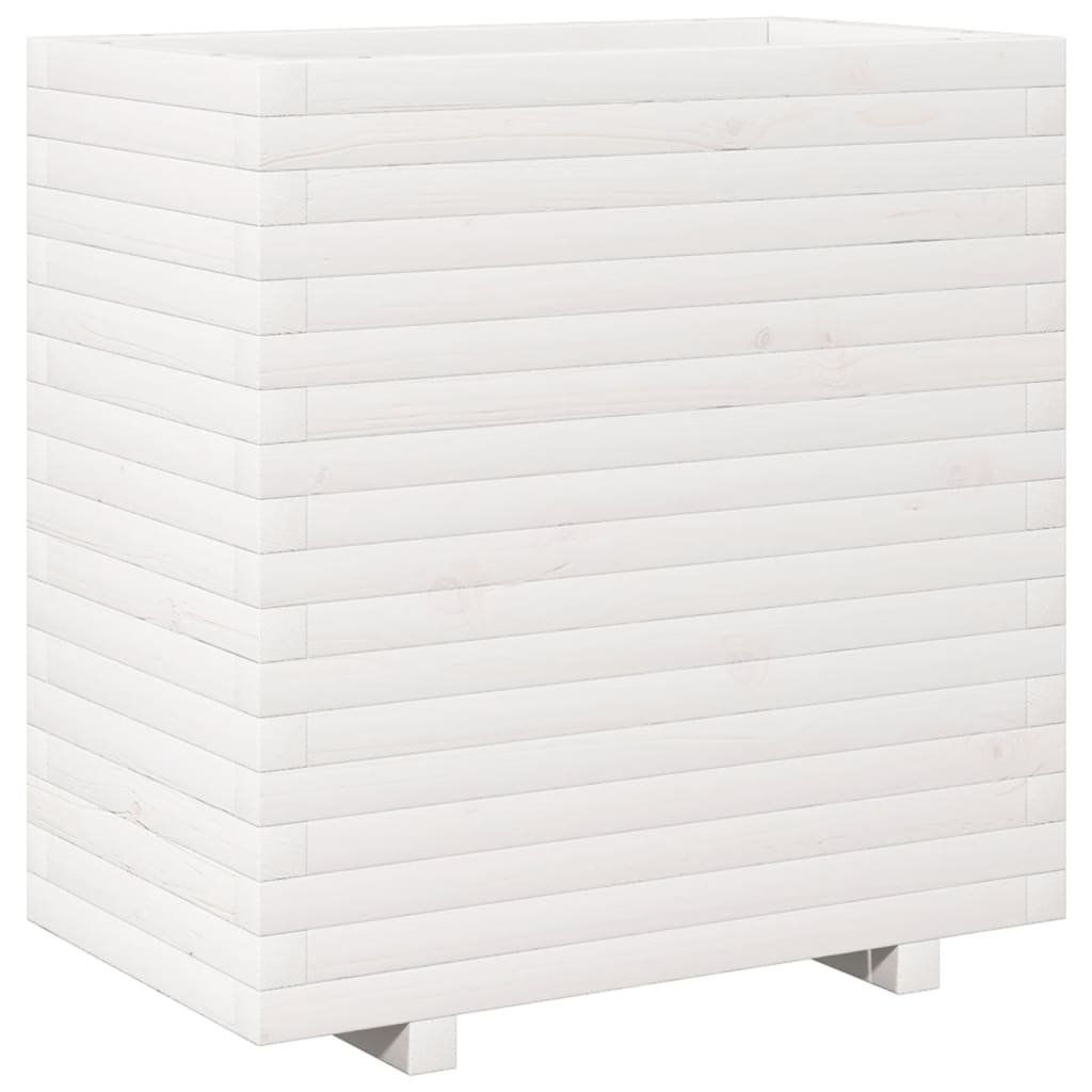 Plantekasse hvit 70x40x72,5 cm heltre furu