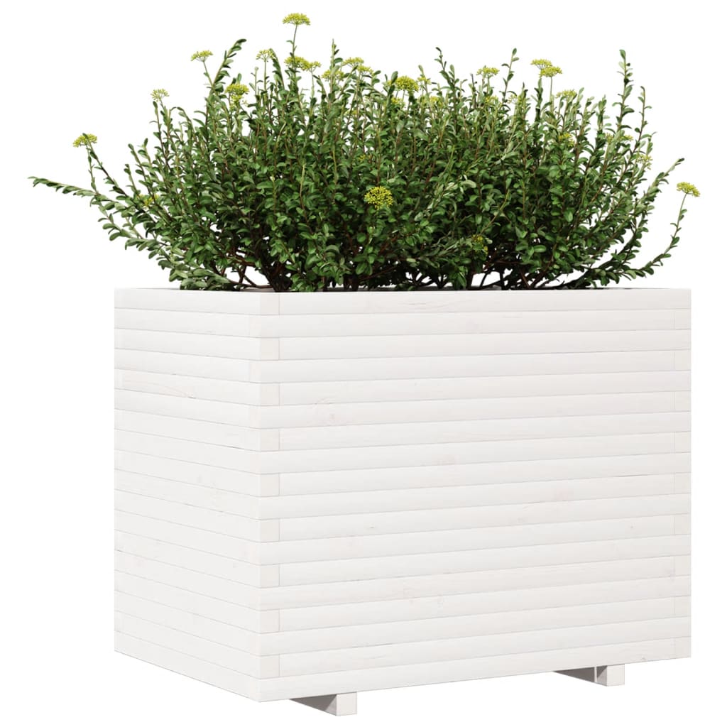 Plantekasse hvit 90x60x72,5 cm heltre furu