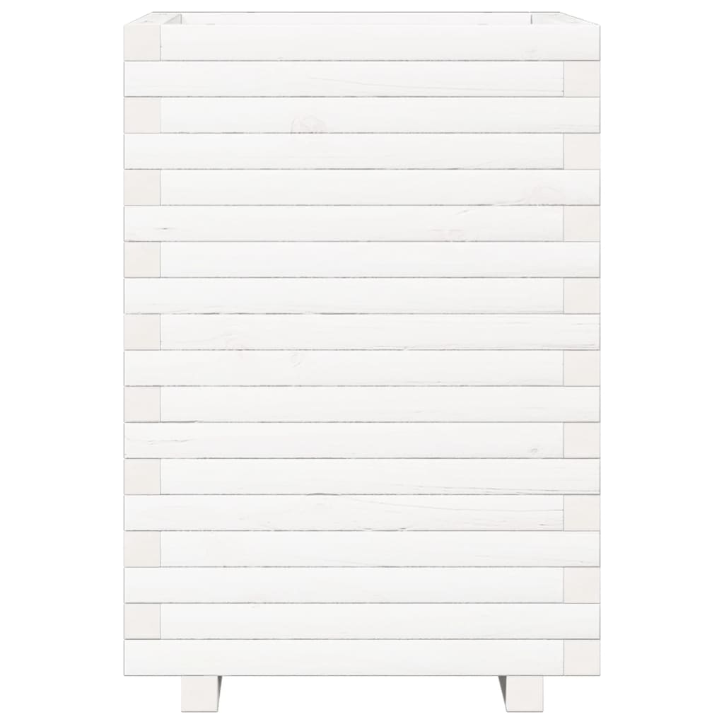 Plantekasse hvit 50x50x72 cm heltre furu
