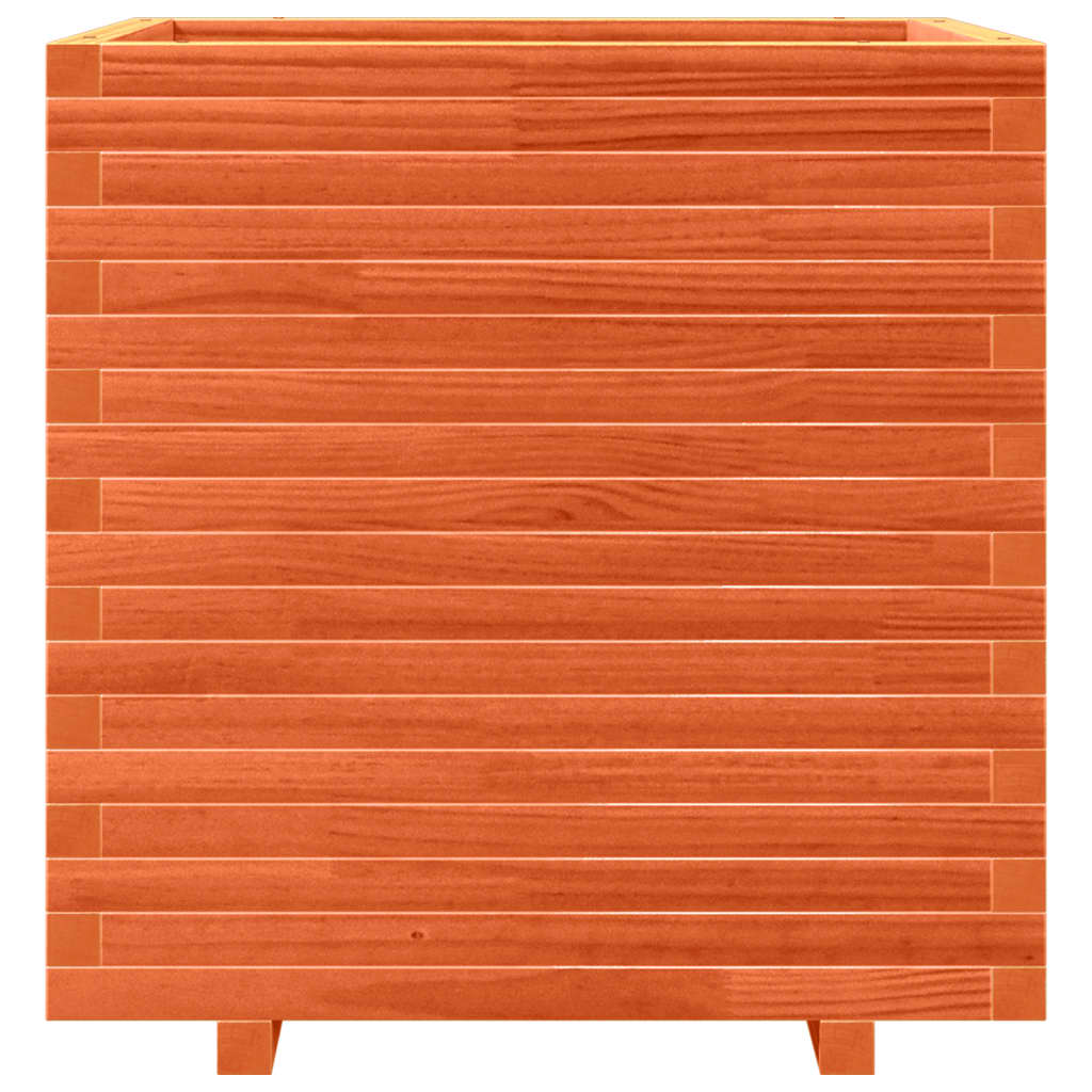 Plantekasse voksbrun 70x70x72 cm heltre furu