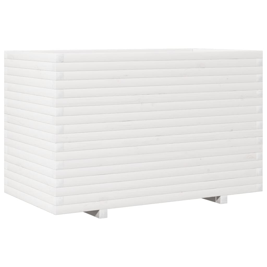 Plantekasse hvit 110x60x72 cm heltre furu