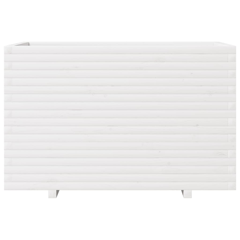 Plantekasse hvit 110x60x72 cm heltre furu