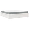 Seng med madrass hvit 200x200 cm heltre furu