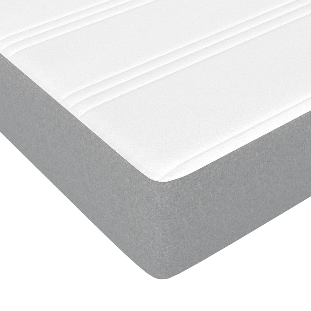 Seng med madrass hvit 200x200 cm heltre furu