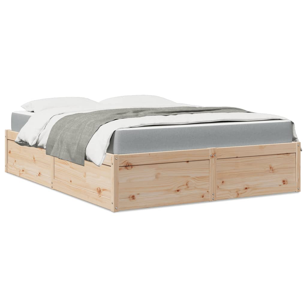 Seng med madrass 160x200 cm heltre furu