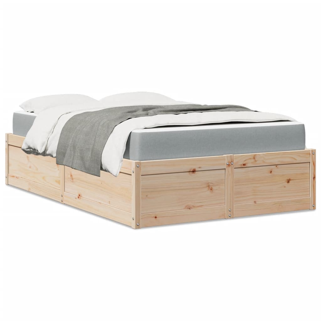 Seng med madrass 120x200 cm heltre furu