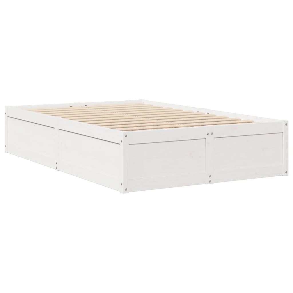Seng med madrass hvit 120x200 cm heltre furu