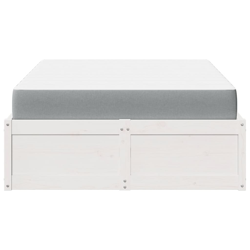Seng med madrass hvit 120x200 cm heltre furu
