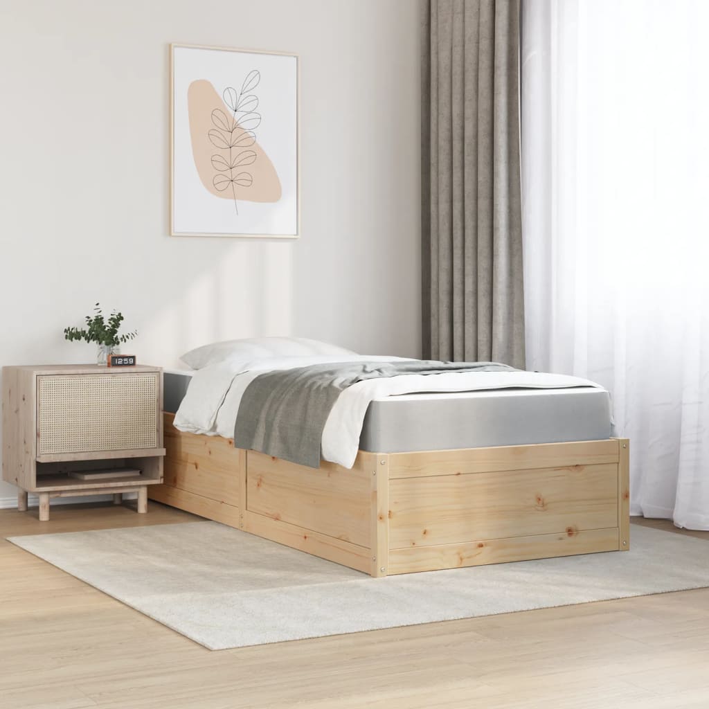Seng med madrass 100x200 cm heltre furu
