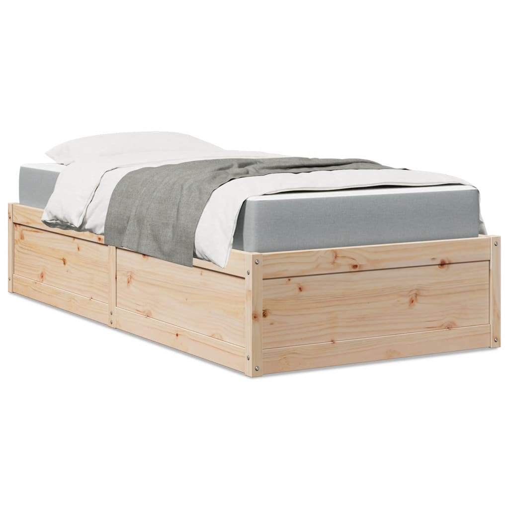 Seng med madrass 100x200 cm heltre furu