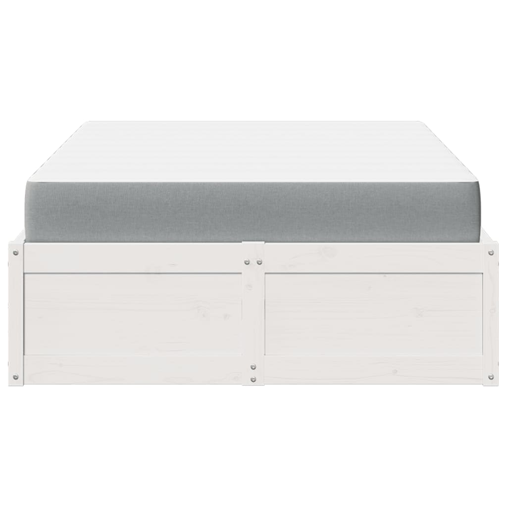 Seng med madrass hvit 120x190 cm heltre furu