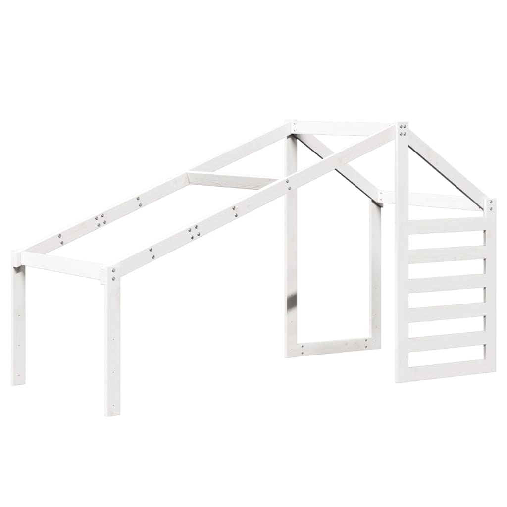 Køyeseng med tak hvit 80x200 cm heltre furu