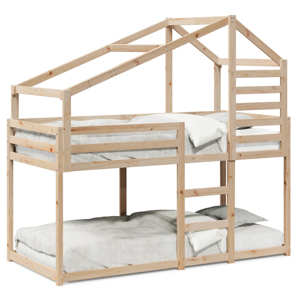Køyeseng med tak 75x190 cm heltre furu
