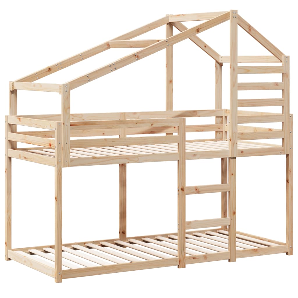Køyeseng med tak 75x190 cm heltre furu