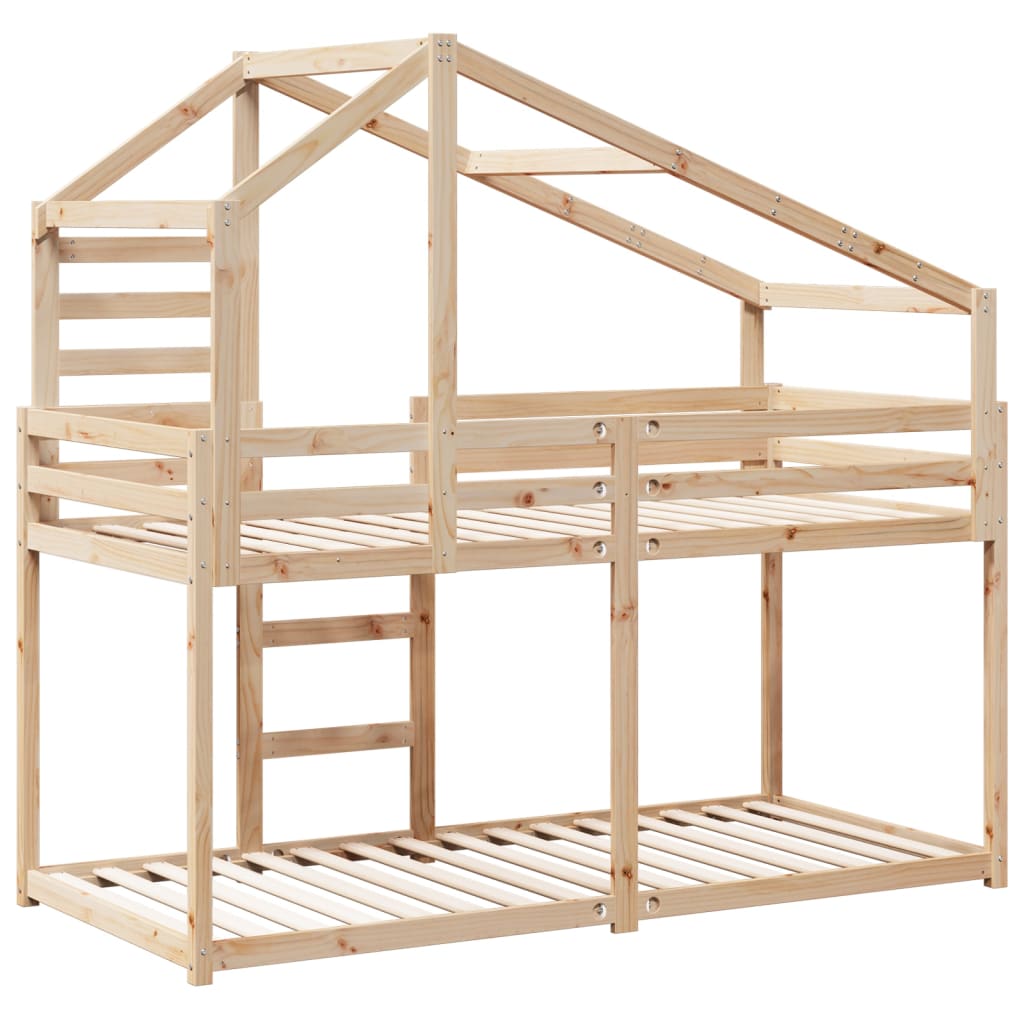 Køyeseng med tak 75x190 cm heltre furu