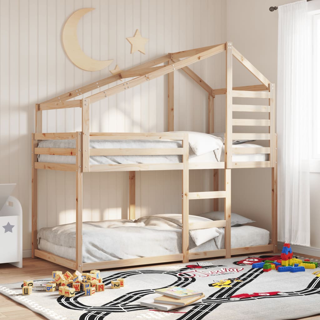 Køyeseng med tak 75x190 cm heltre furu
