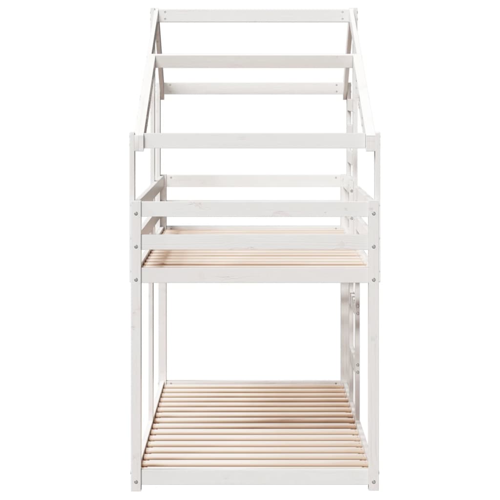 Køyeseng med tak hvit 75x190 cm heltre furu