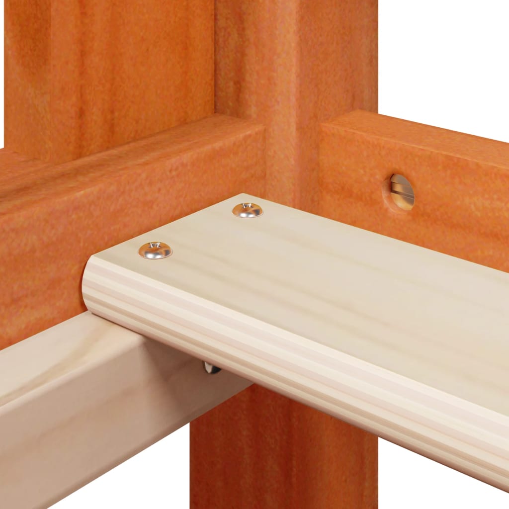 Høyseng med tak voksbrun 75x190 cm heltre furu