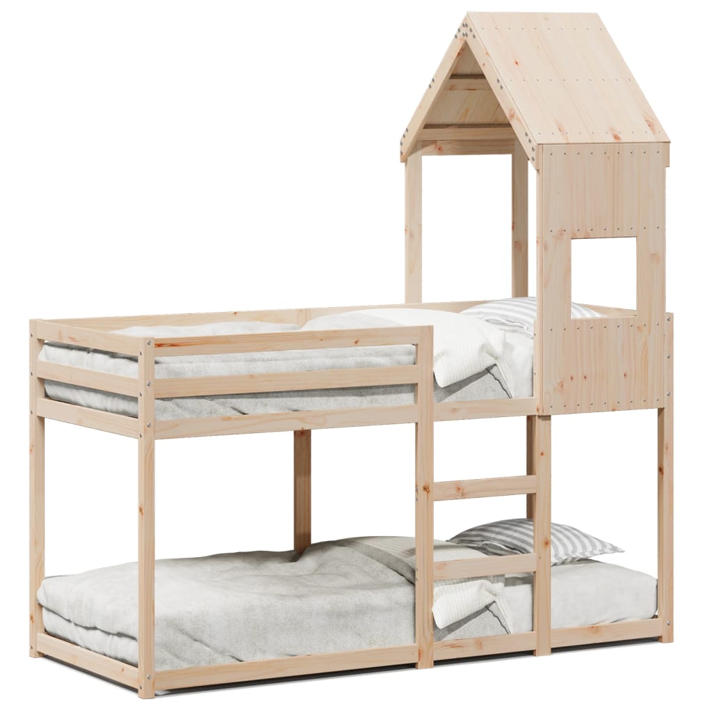 Køyeseng med tak 75x190 cm heltre furu