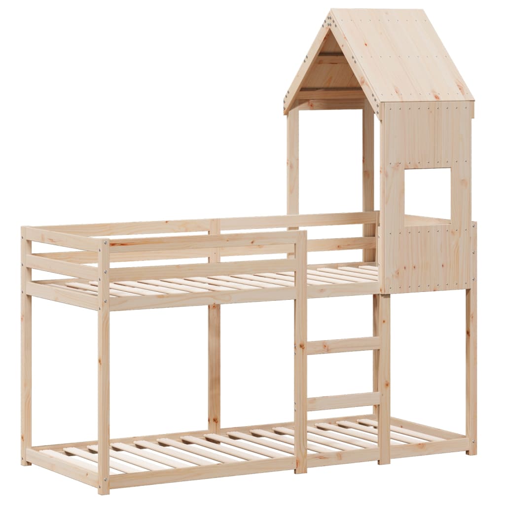 Køyeseng med tak 75x190 cm heltre furu