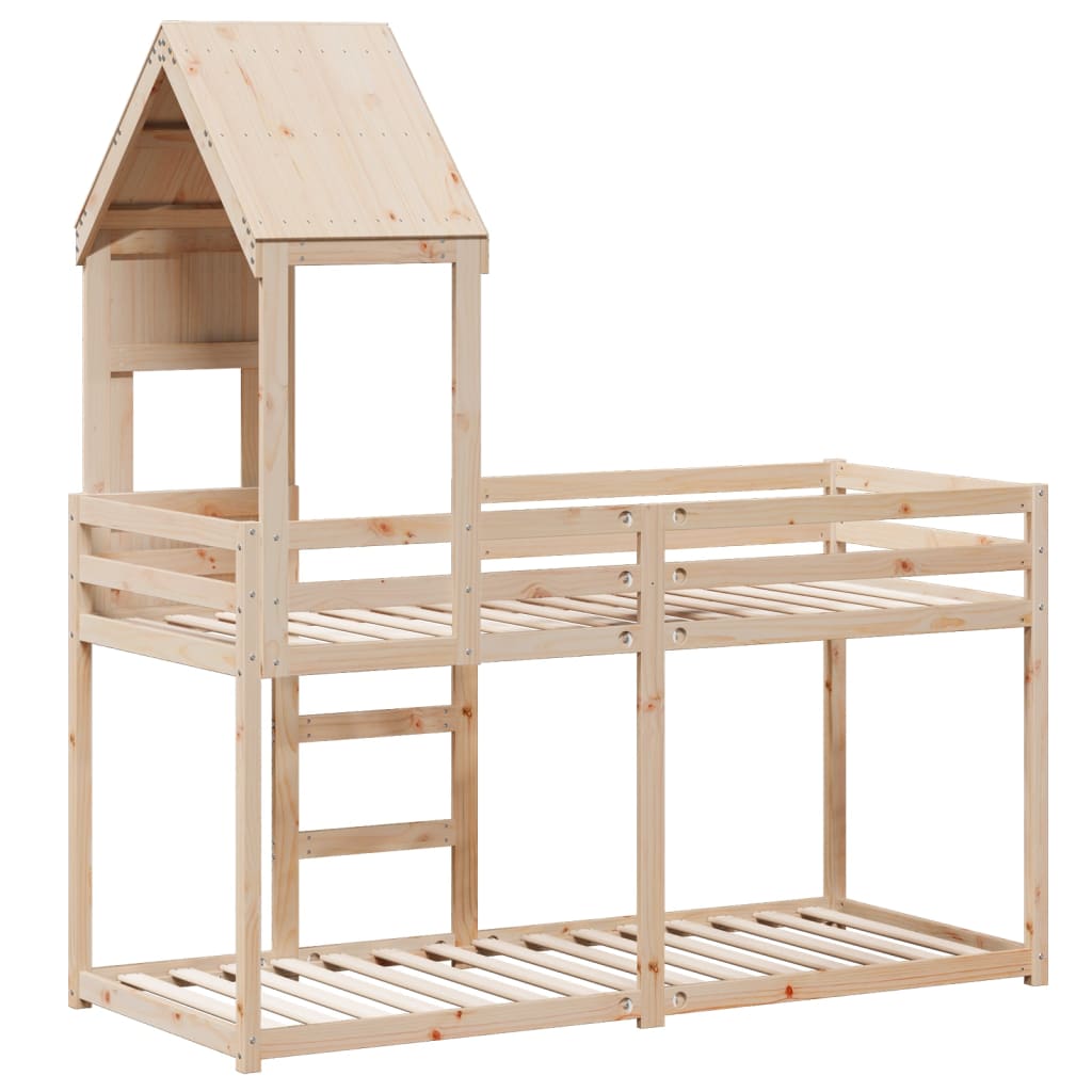 Køyeseng med tak 75x190 cm heltre furu