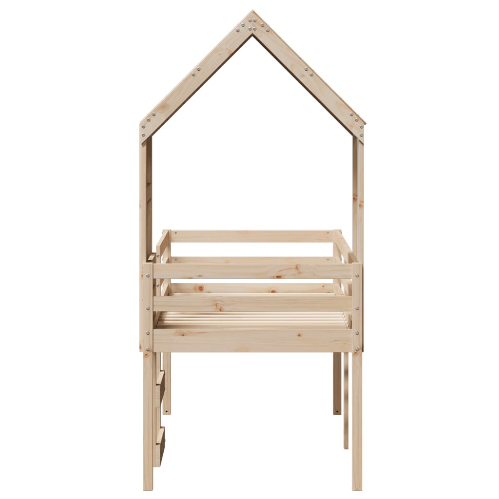 Høyseng med tak 80x200 cm heltre furu