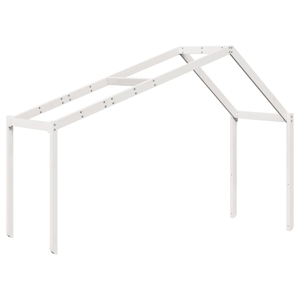 Køyeseng med tak hvit 80x200 cm heltre furu