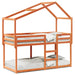 Barneseng med tak voksbrun 80x200 cm heltre furu