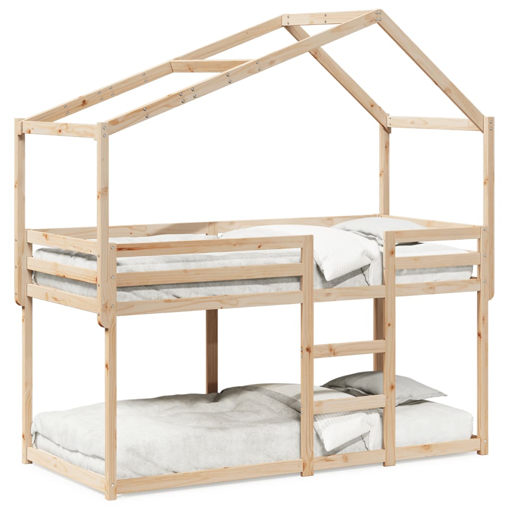 Køyeseng med tak 75x190 cm heltre furu