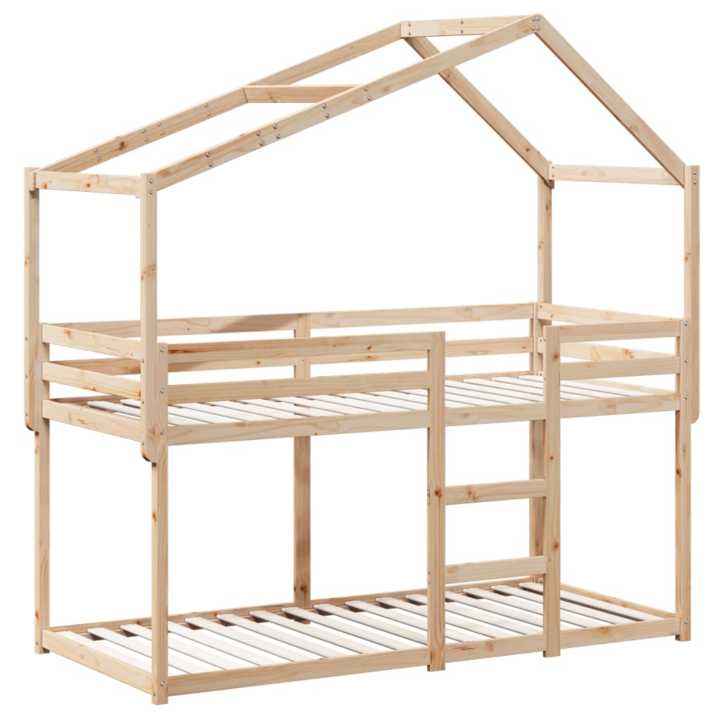 Køyeseng med tak 75x190 cm heltre furu