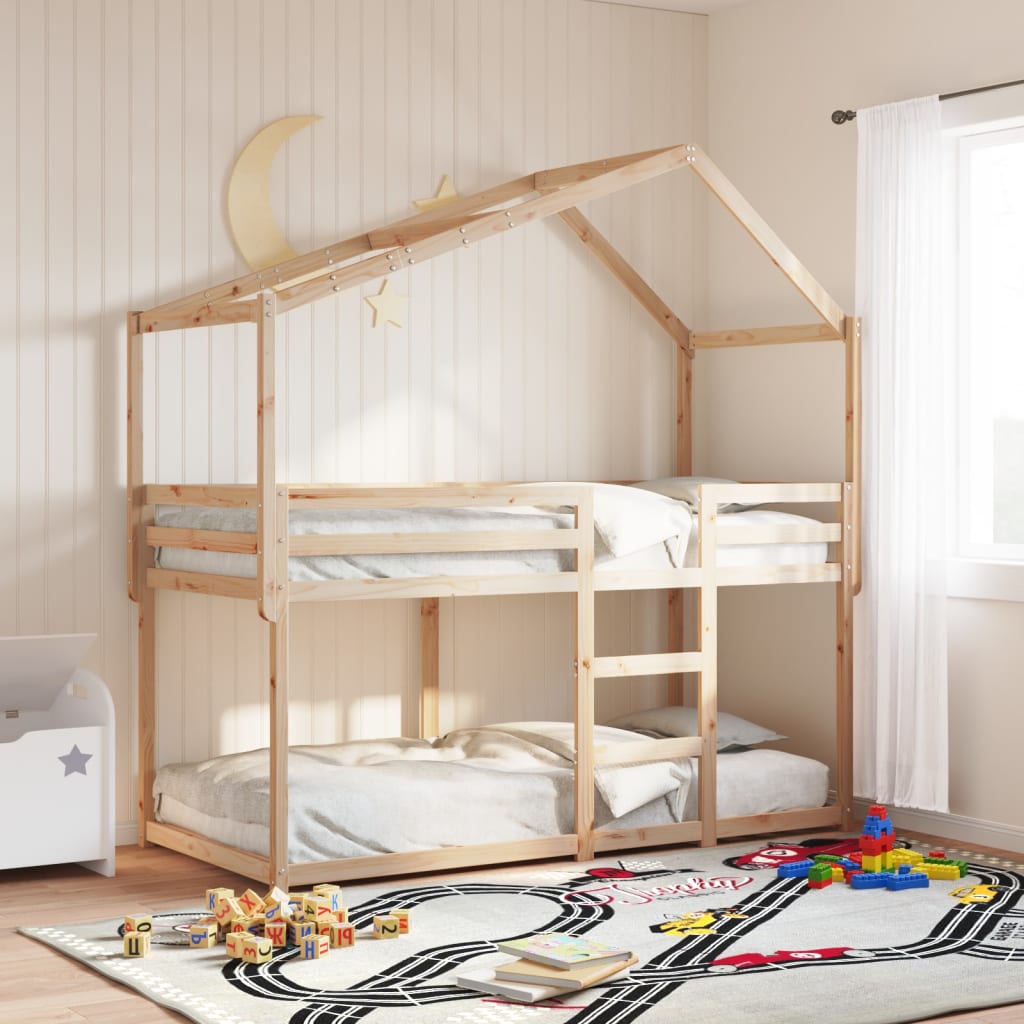 Køyeseng med tak 75x190 cm heltre furu