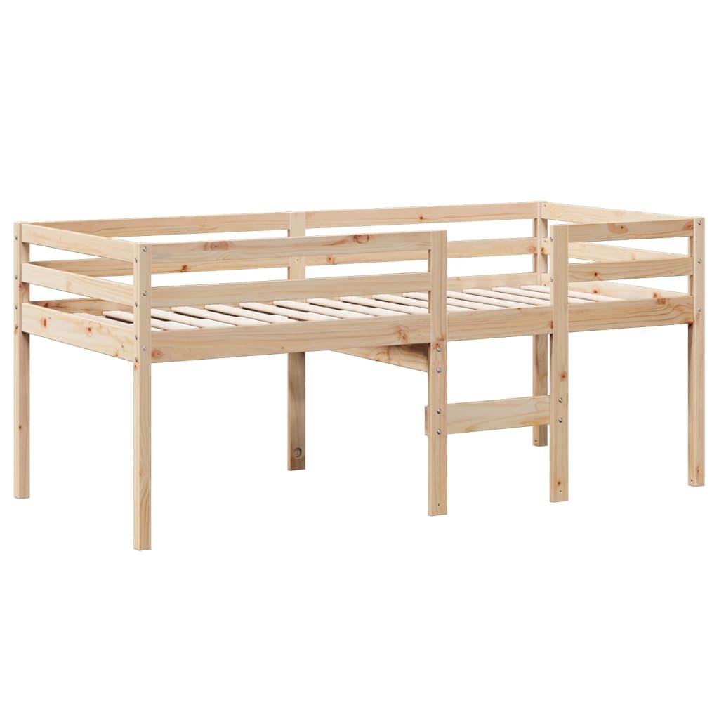 Høyseng med tak 90x200 cm heltre furu
