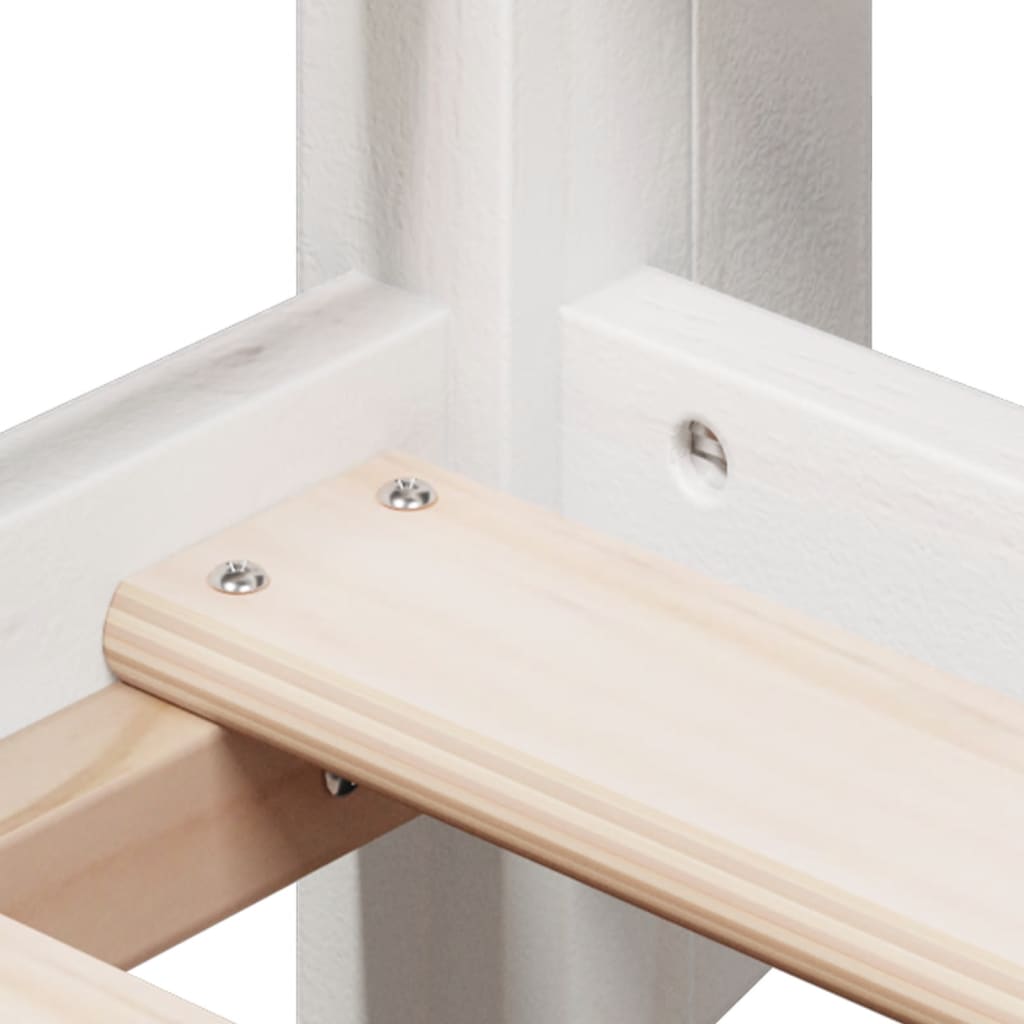 Høyseng med tak hvit 80x200 cm heltre furu