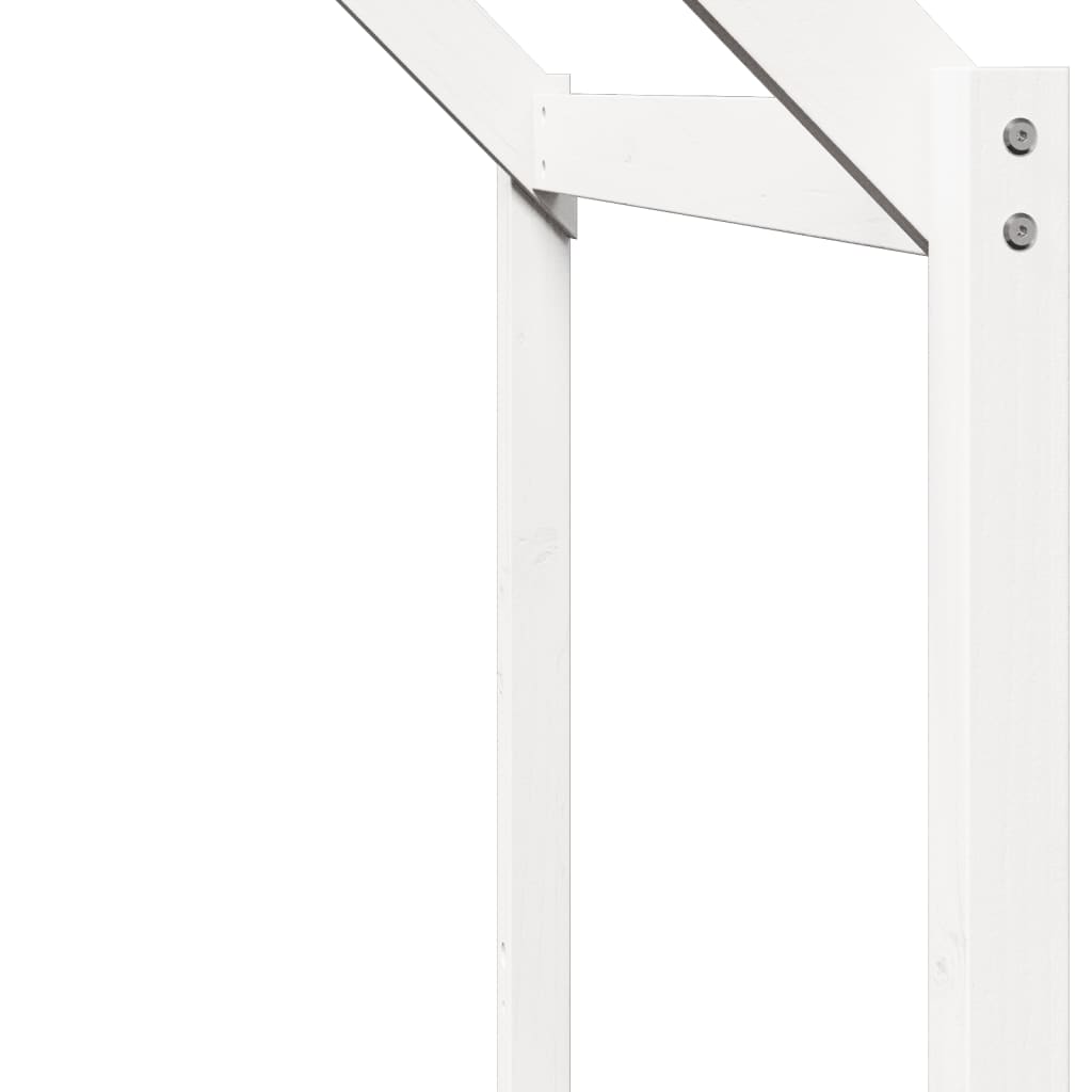 Høyseng med tak hvit 75x190 cm heltre furu