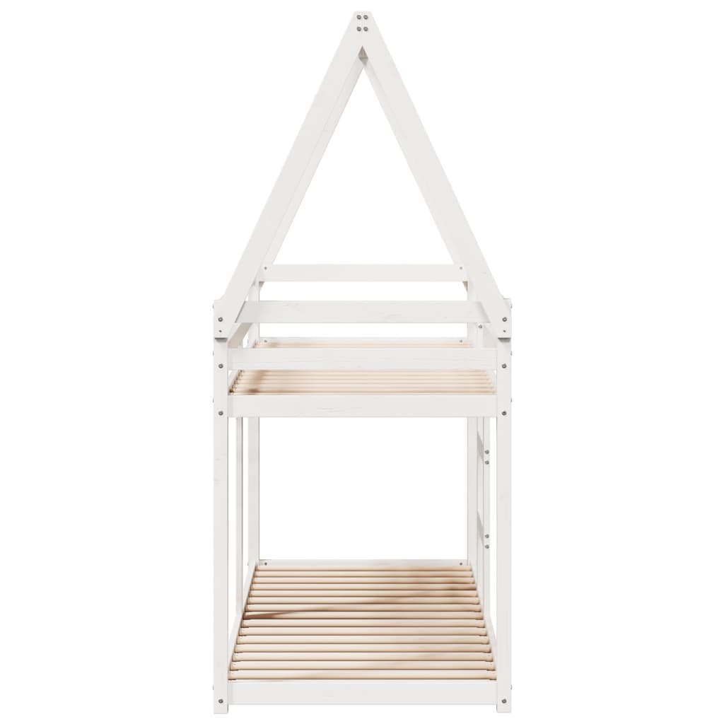 Køyeseng med tak hvit 80x200 cm heltre furu