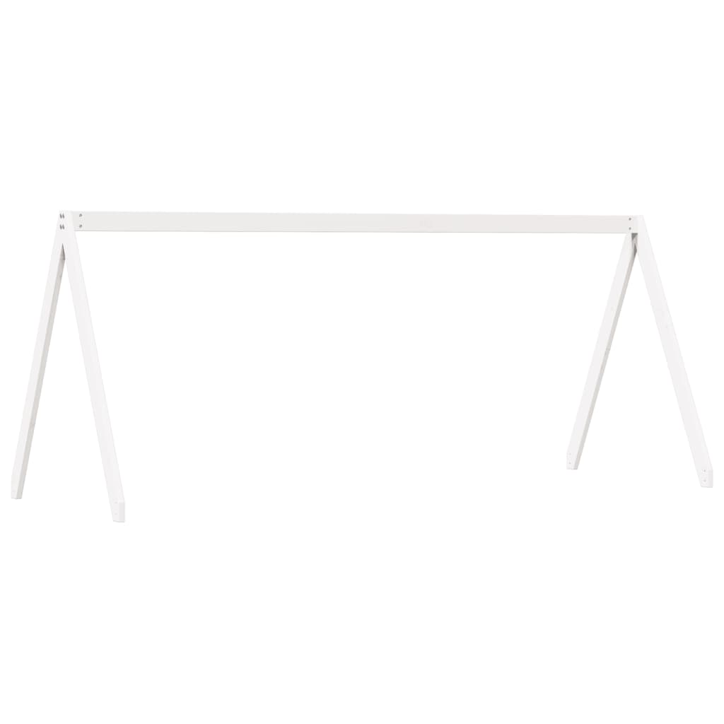 Køyeseng med tak hvit 80x200 cm heltre furu
