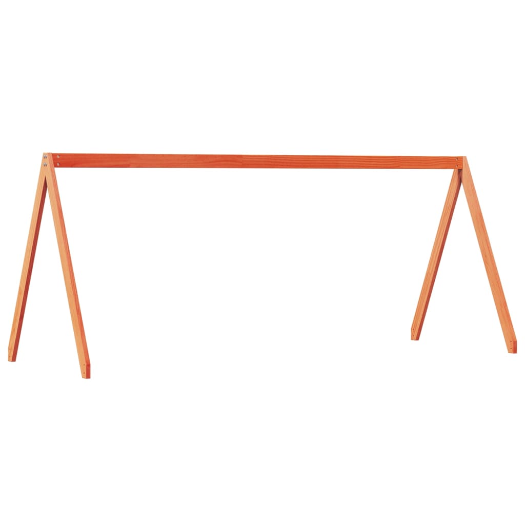 Barneseng med tak voksbrun 80x200 cm heltre furu