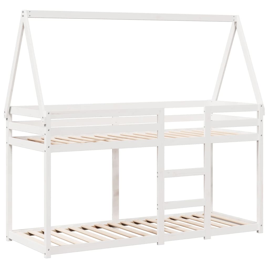 Køyeseng med tak hvit 90x190 cm heltre furu