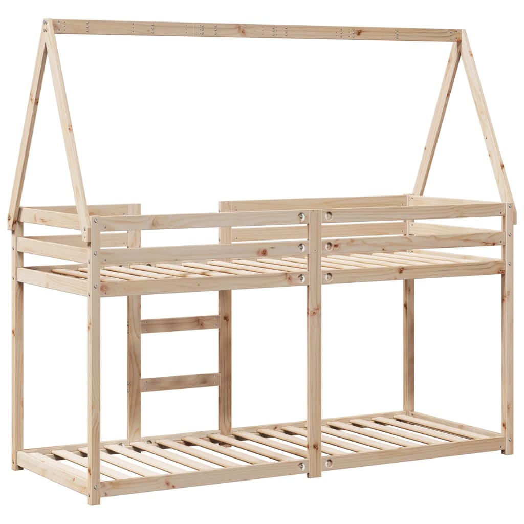 Køyeseng med tak 75x190 cm heltre furu